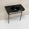 Fauceture 36" Ceramic Console Sink with Stainless Steel Legs, Black/Matte Black VPB28140W80K - alternate 2